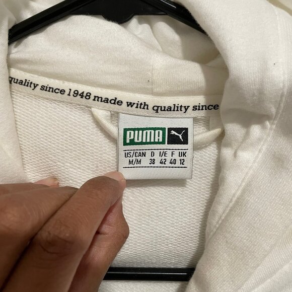 PUMA White Hoodie Jacket Size M - Picture 6 of 8